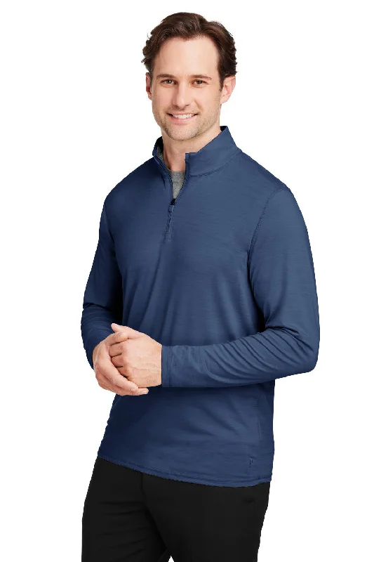 Puma Mens Cloudspun Moisture Wicking 1/4 Zip Sweatshirt - Heather Navy Blue