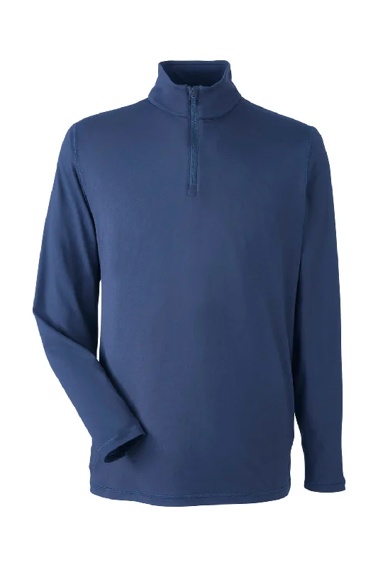 Puma Mens Cloudspun Moisture Wicking 1/4 Zip Sweatshirt - Heather Navy Blue