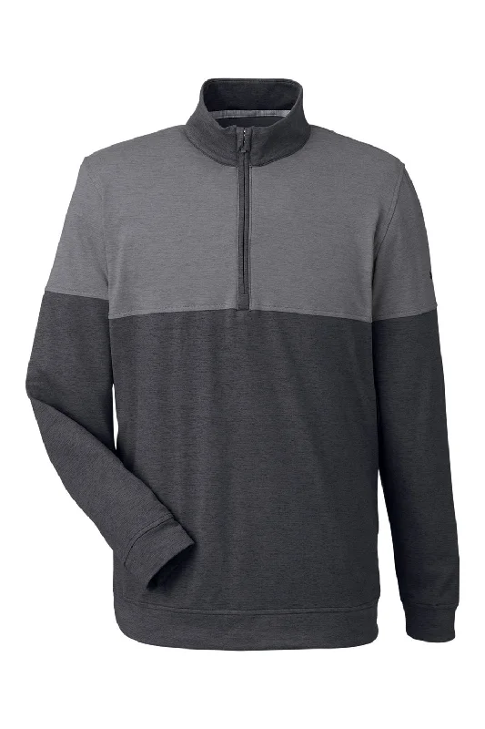 Puma Mens Cloudspun Moisture Wicking Warm Up 1/4 Zip Sweatshirt - Black/Quiet Shade Grey