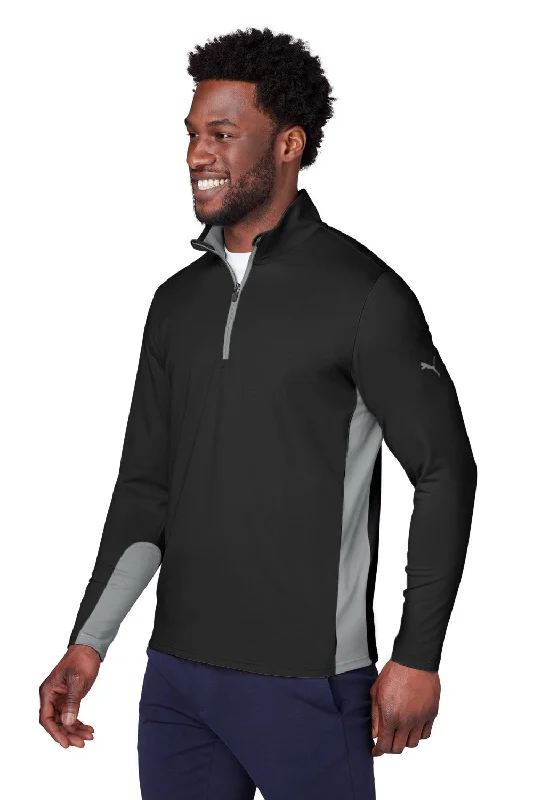 Puma Mens Gamer Moisture Wicking 1/4 Zip Sweatshirt - Black