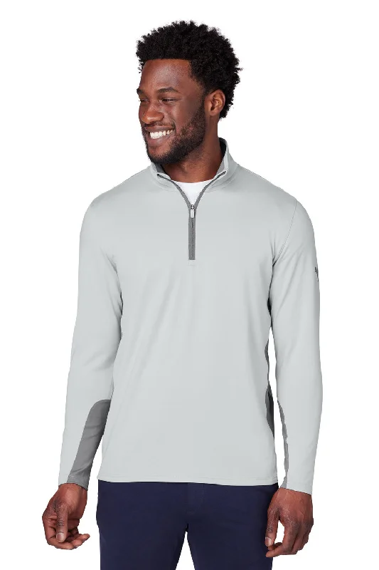 Puma Mens Gamer Moisture Wicking 1/4 Zip Sweatshirt - High Rise Grey