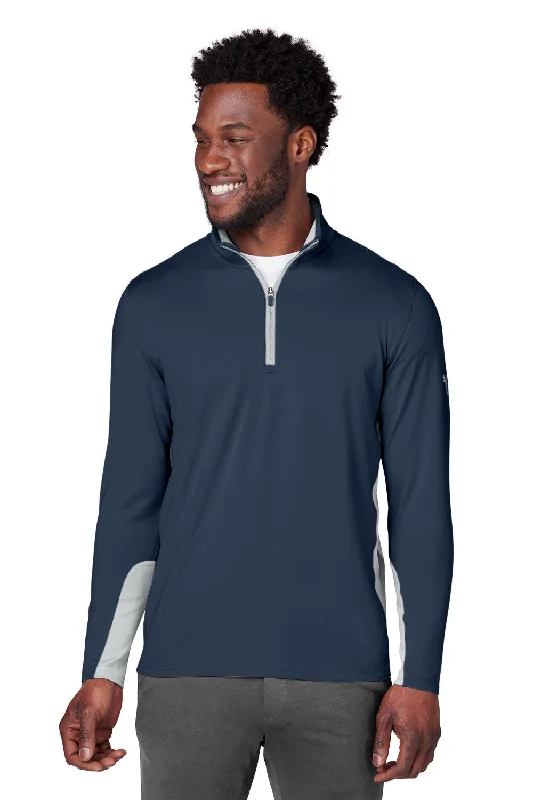 Puma Mens Gamer Moisture Wicking 1/4 Zip Sweatshirt - Navy Blue