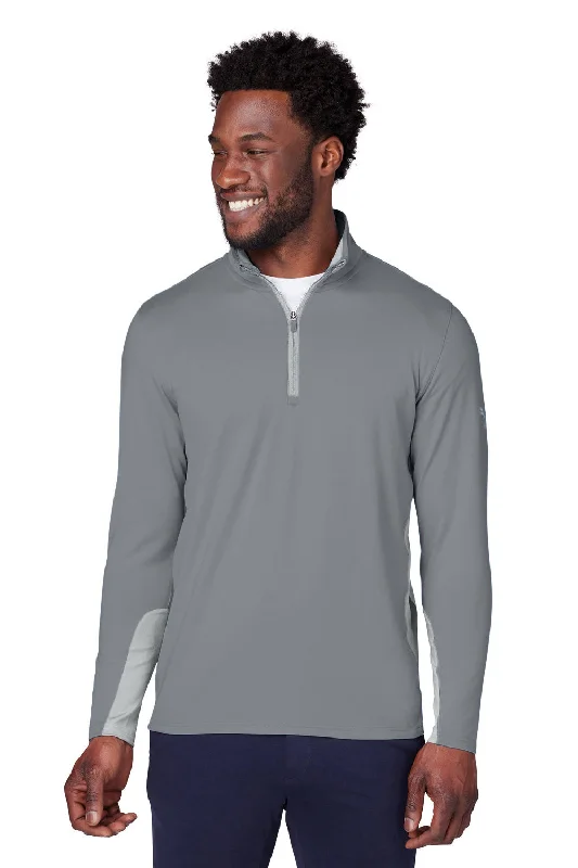 Puma Mens Gamer Moisture Wicking 1/4 Zip Sweatshirt - Quiet Shade Grey