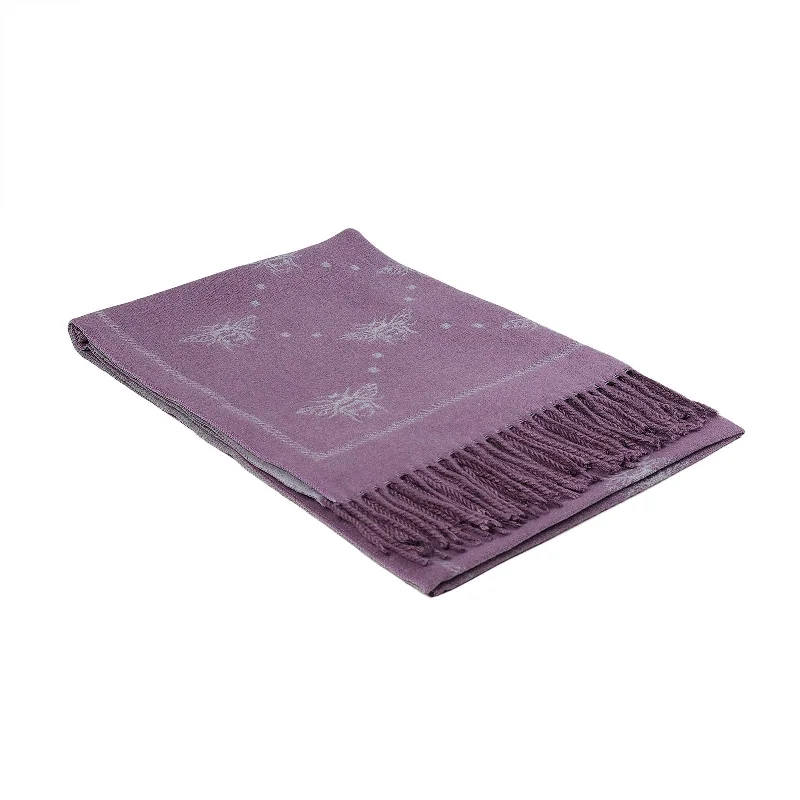 Scarf With Tassels Bee Purple