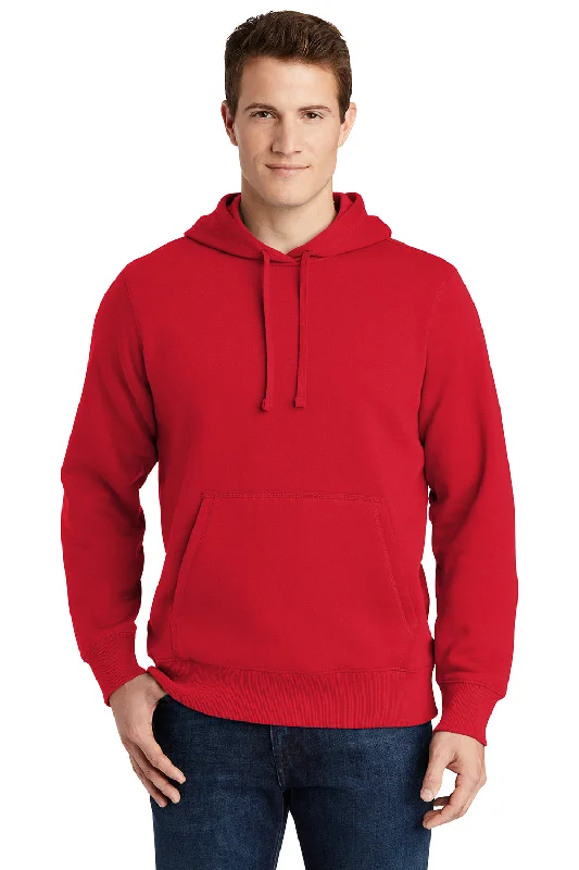 Sport-Tek Mens Shrink Resistant Fleece Hooded Sweatshirt Hoodie - True Red