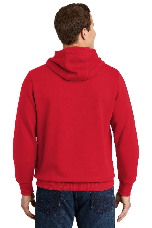 Sport-Tek Mens Shrink Resistant Fleece Hooded Sweatshirt Hoodie - True Red