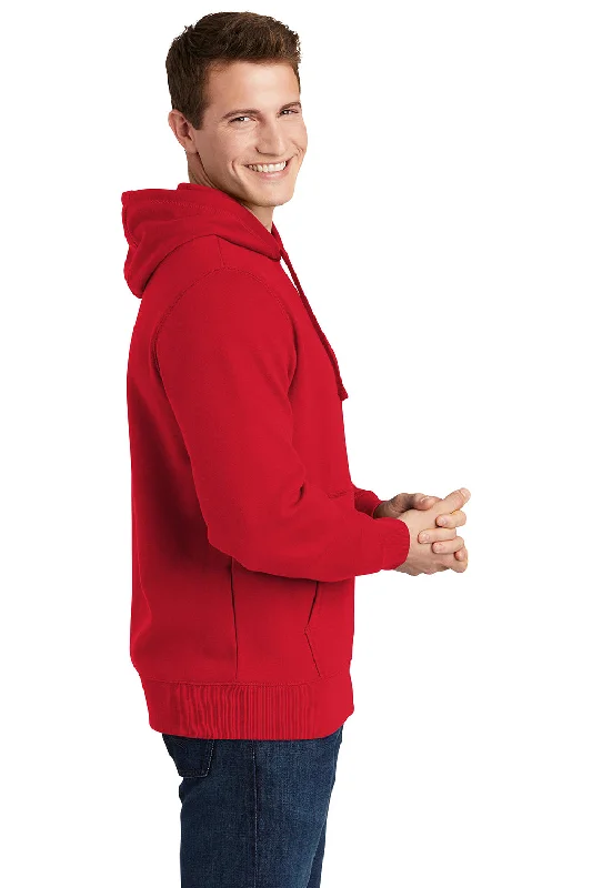 Sport-Tek Mens Shrink Resistant Fleece Hooded Sweatshirt Hoodie - True Red