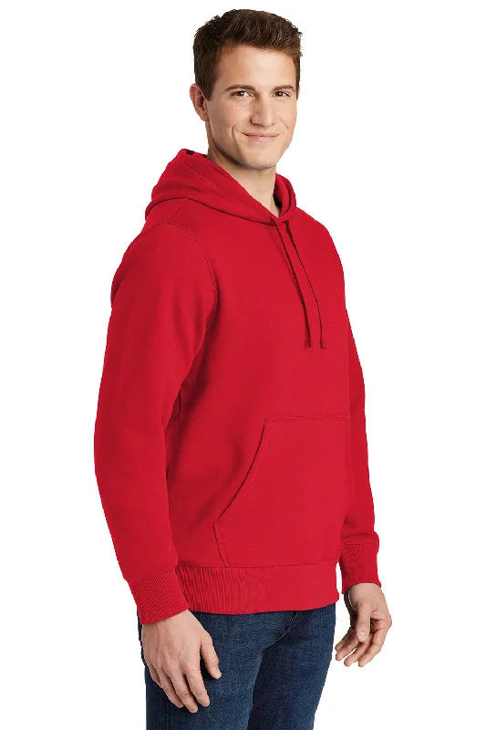 Sport-Tek Mens Shrink Resistant Fleece Hooded Sweatshirt Hoodie - True Red