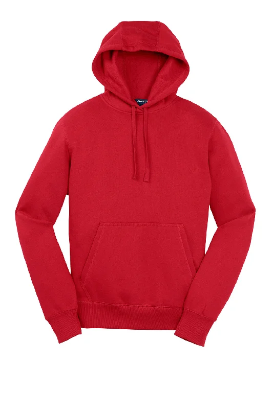 Sport-Tek Mens Shrink Resistant Fleece Hooded Sweatshirt Hoodie - True Red