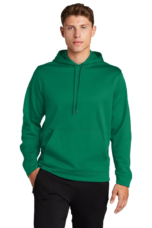 Sport-Tek Mens Sport-Wick Moisture Wicking Fleece Hooded Sweatshirt Hoodie - Kelly Green