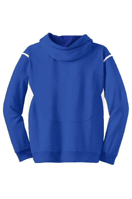 Sport-Tek Mens Tech Moisture Wicking Fleece Hooded Sweatshirt Hoodie - True Royal Blue/White