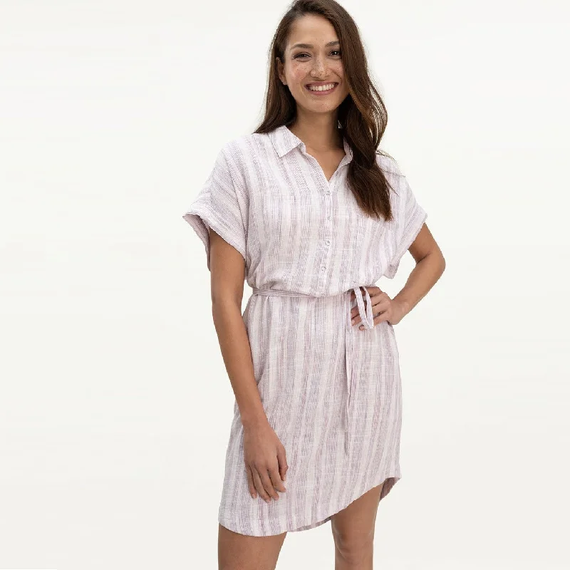 Blanche Shirt Dress (Orchid Stripe)