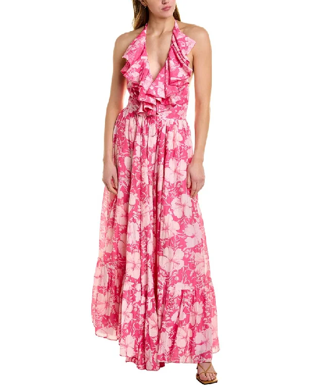 LoveShackFancy Marinette Silk-Blend Maxi Dress