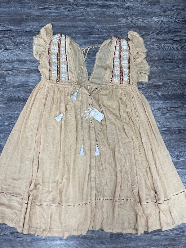 Tan Dress Casual Midi Free People, Size M