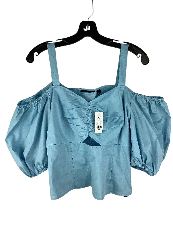 Top Short Sleeve By New York And Co In Blue, Size: L