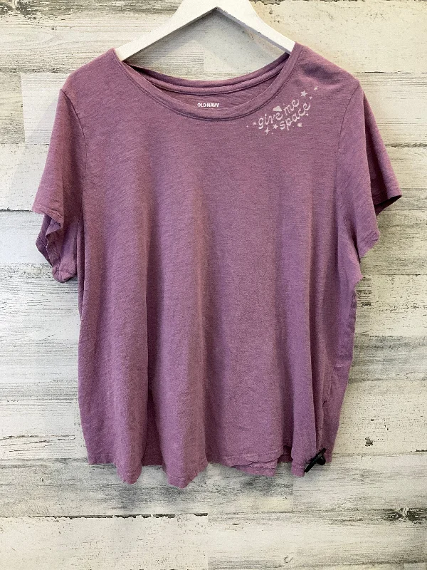 Top Short Sleeve By Old Navy In Purple, Size: Xxl