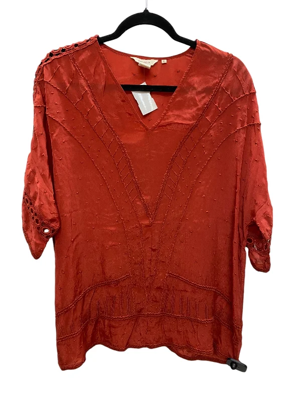 Top Short Sleeve By Sundance In Red, Size: Xl