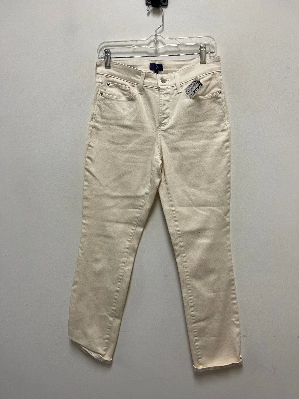 Jeans Cropped By Not Your Daughters Jeans In Cream Denim, Size: 4