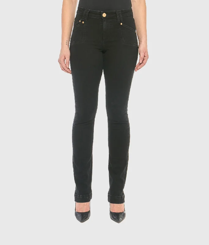 KRISTINE-RBLK Mid-Rise Straight Jeans