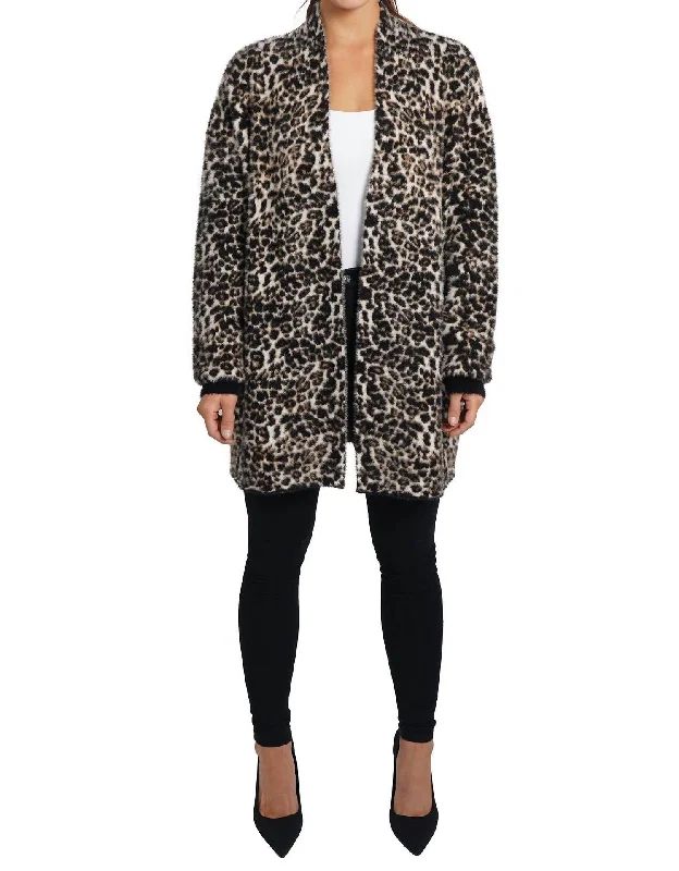 Layla Leopard Cardigan In Beige