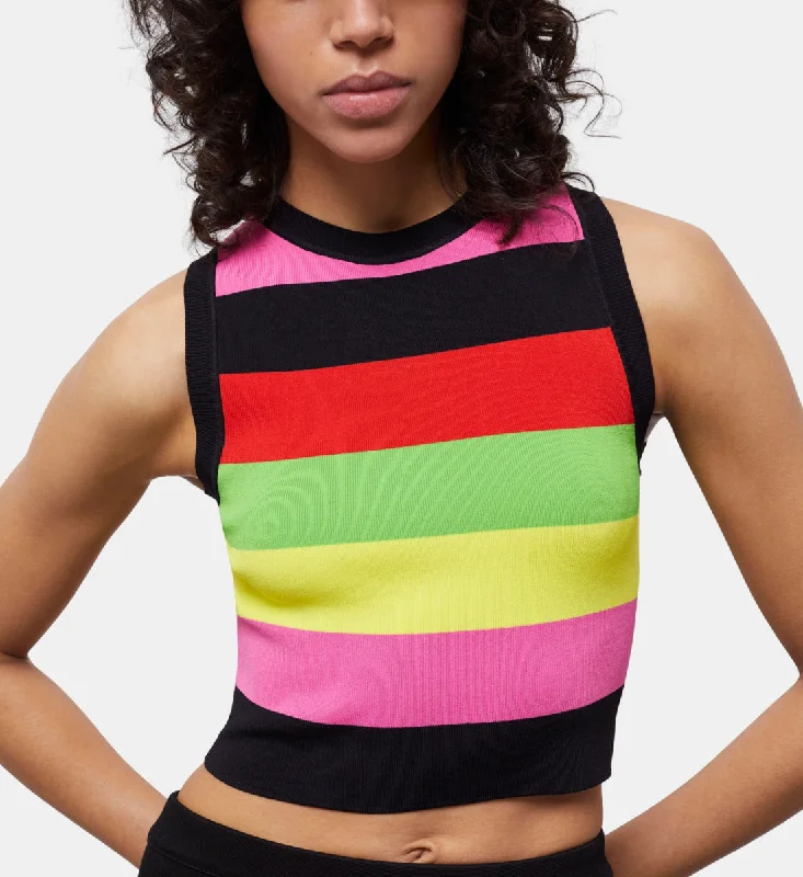 Short Multicolor Striped Sweater