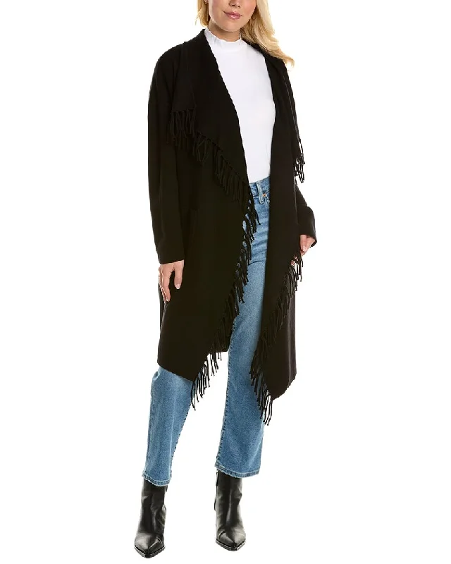 T Tahari Shawl Collar Patch Pocket Duster