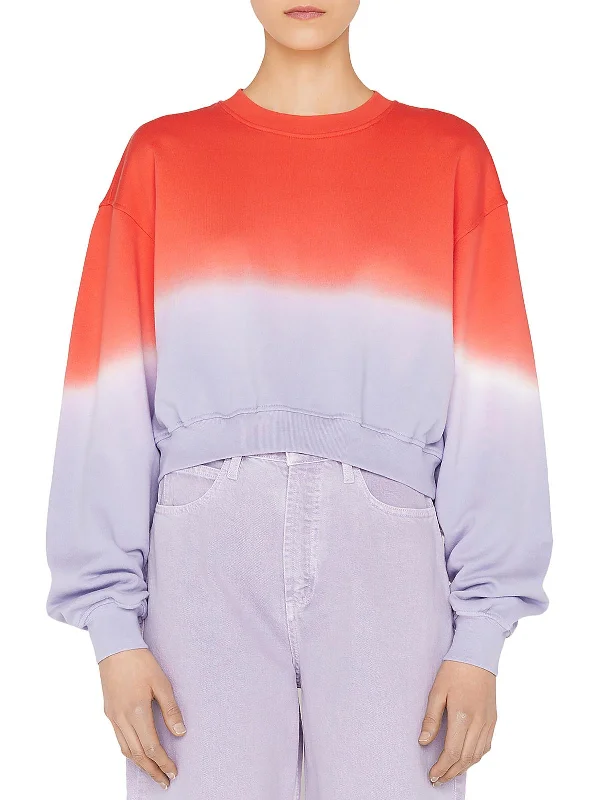 Womens Dip-Dye Cotton Crop Sweater