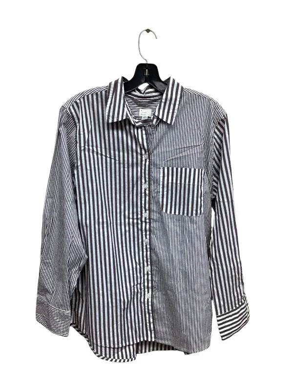 Top Long Sleeve By A New Day In Striped Pattern, Size: M