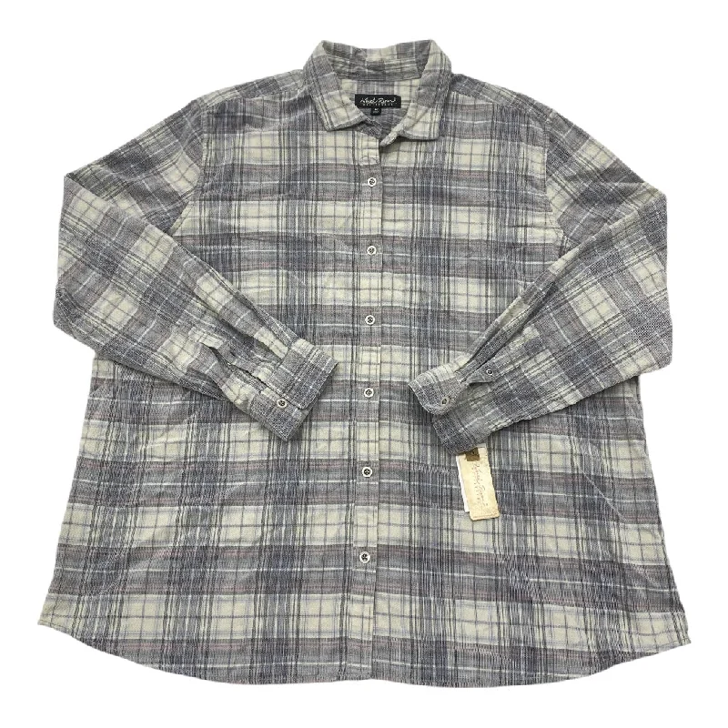 Top Long Sleeve By Cmc In Plaid Pattern, Size: 1x