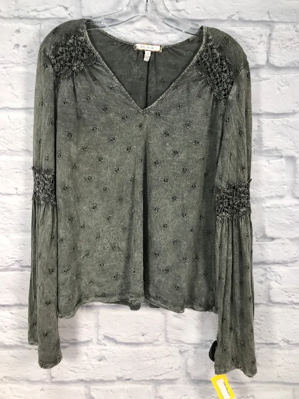 Top Long Sleeve By Eri + Ali In Green, Size: S