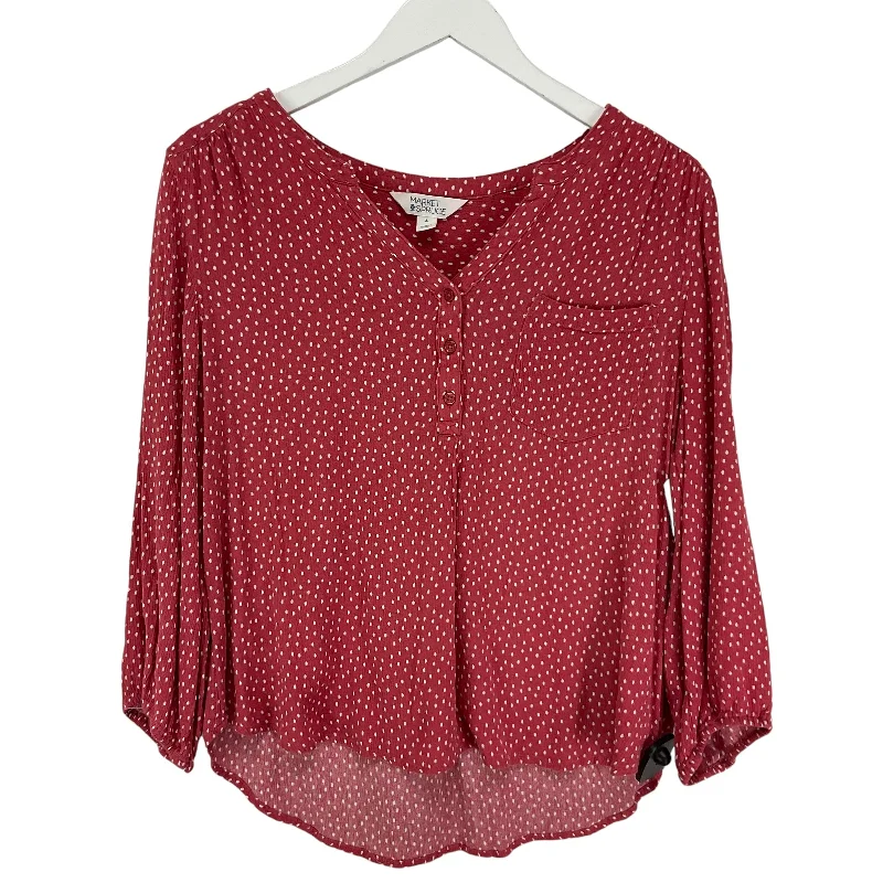 Top Long Sleeve By Market & Spruce In Red, Size: L