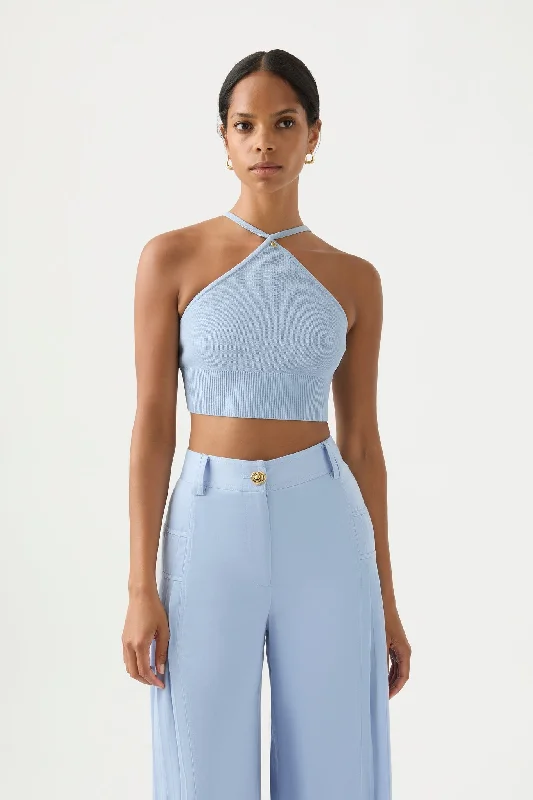 Xanthe Halter Knit Crop Top