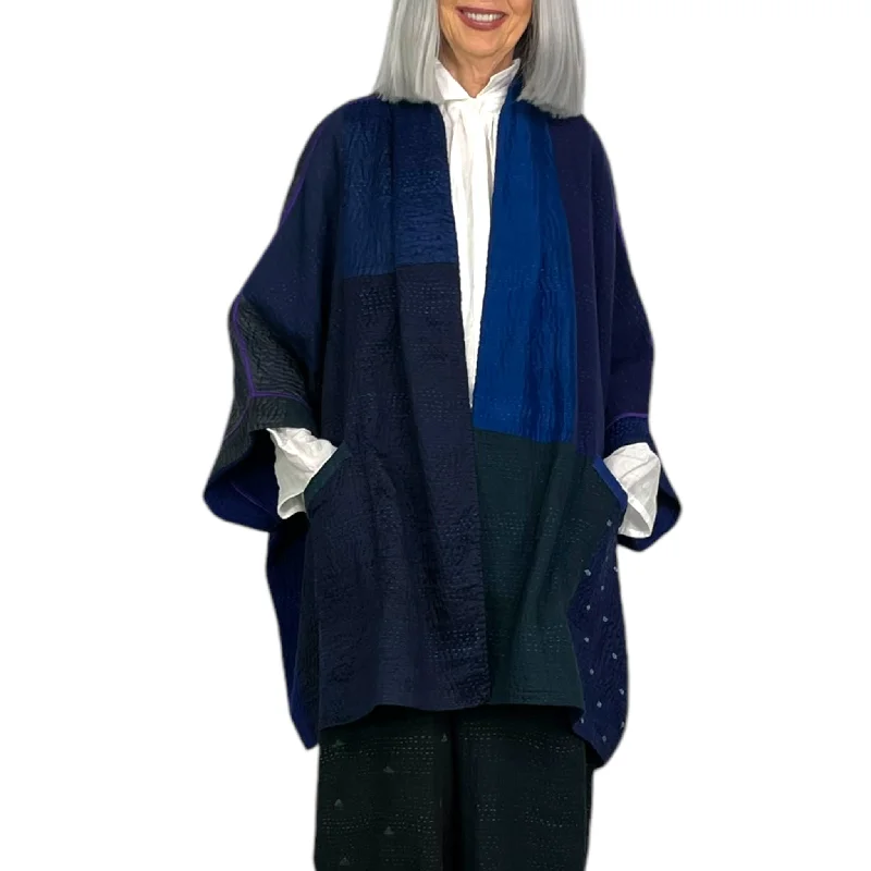 JAIPUR PATCH DOUBLE COLLAR PONCHO