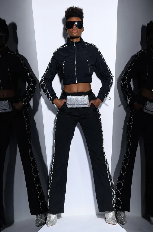 DIAMOND LACE UP TRACK PANT