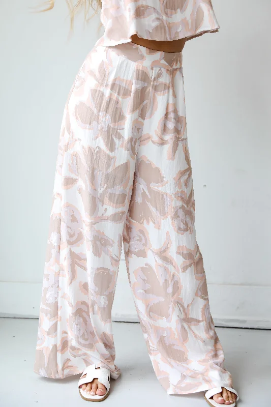 FINAL SALE - Wondrous Charm White Floral Pants